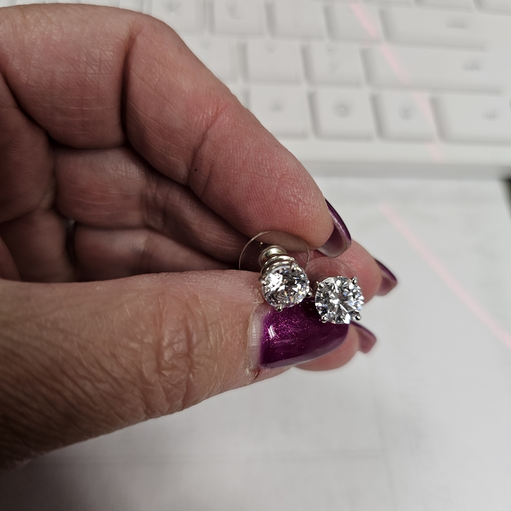 Touchstone Crystal Sparkling Silver Earrings